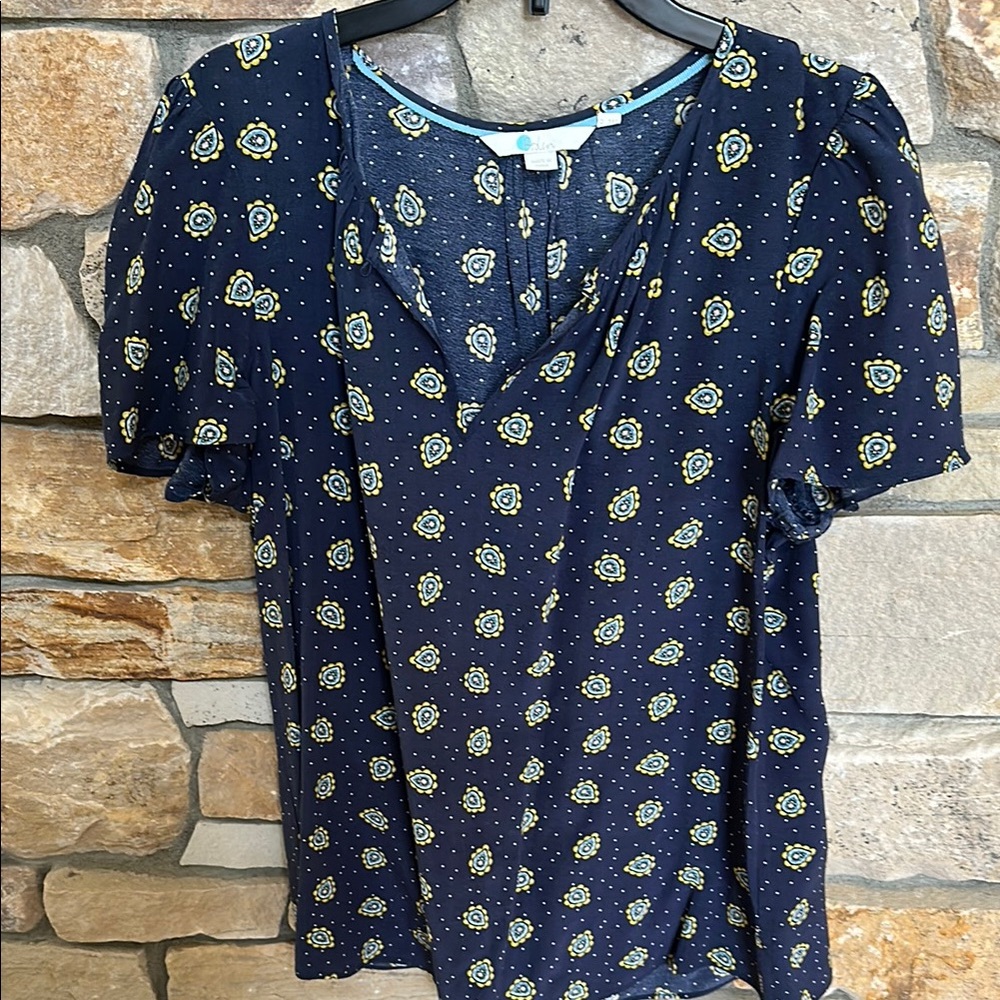 Boden Blue Puff Sleeve Blouse